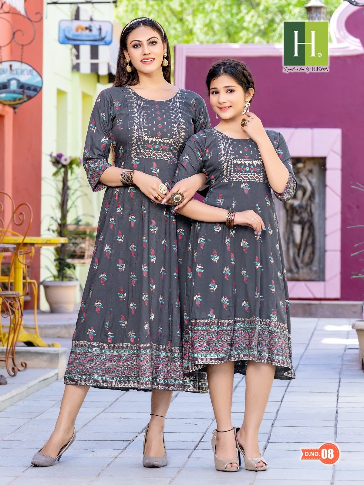 Ridhi Shidhi By Hirwa Daughter Printed Anarkali Kurti Collection
